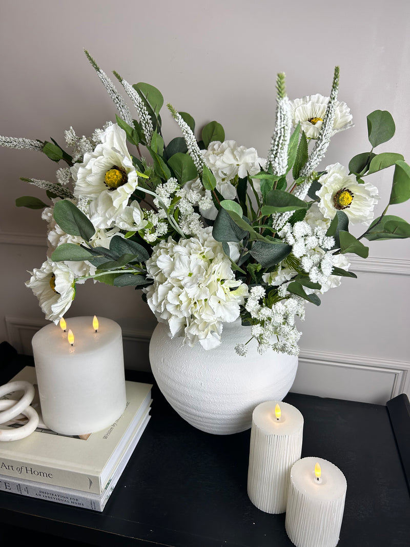 Bouquet arrangement 7 hydrangea eucalyptus Veronica poppy cows parsley