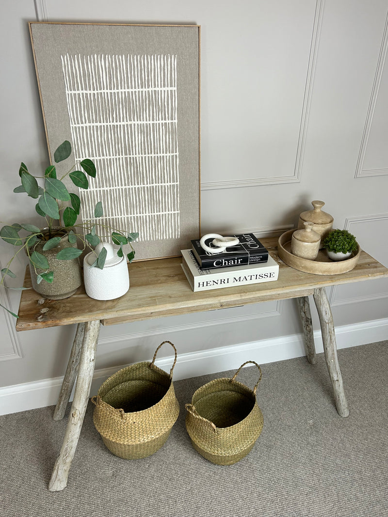 Wooden rustic scandi console