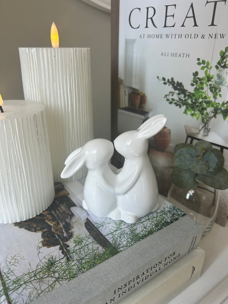 Easter Wooden white rabbit