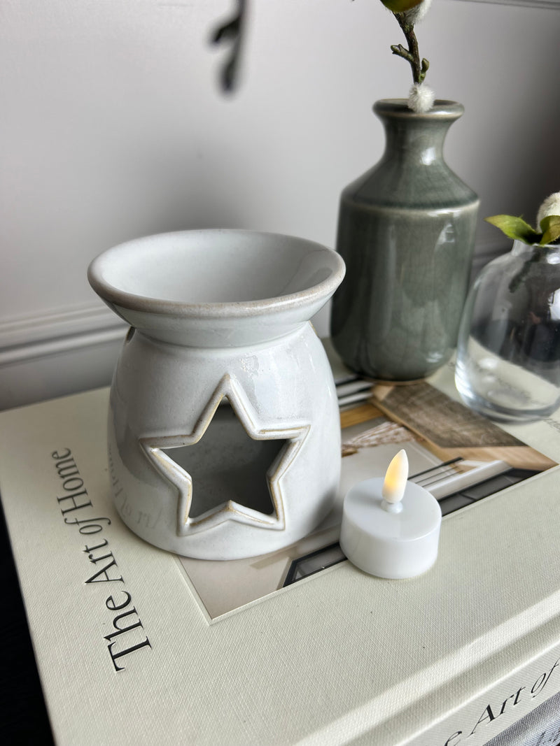 Ceramic two tone star oil wax burner