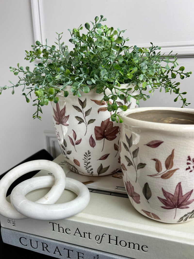 Autumn leaves planter plant pot 2 sizes