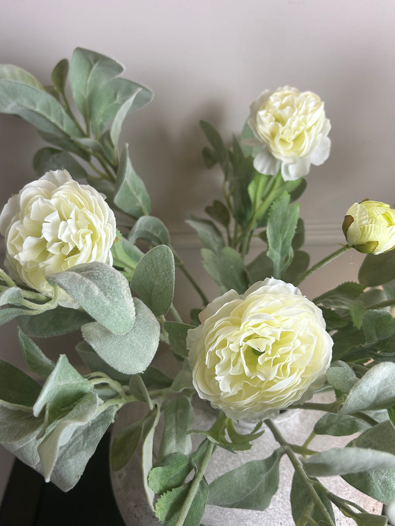 Cream ranunculus stem spray 50cm