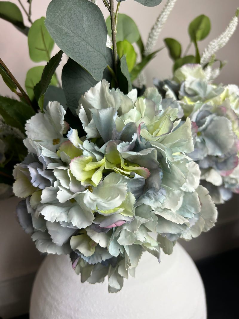 Blue grey green French hydrangeas 56cm