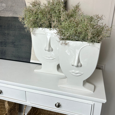 White face square vase 2 sizes