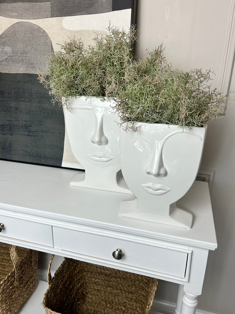 White face square vase 2 sizes