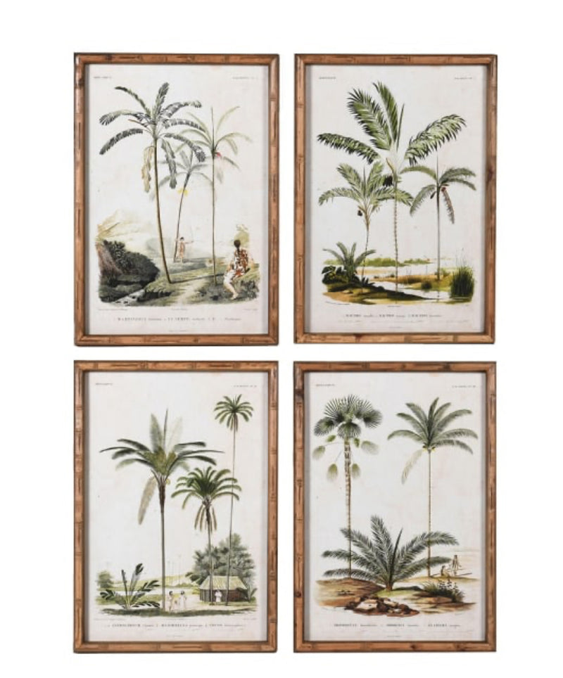 Palm print with bamboo frame 4 styles