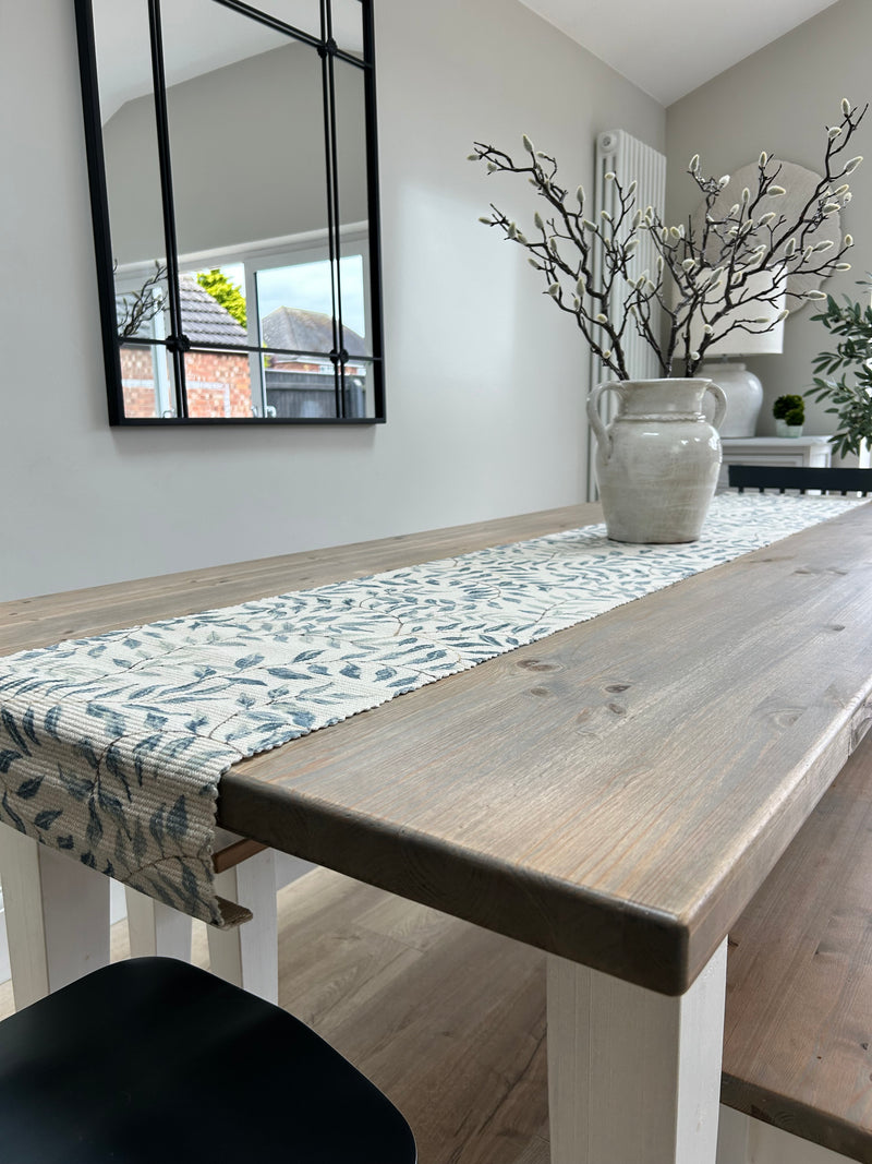 Natural Eucalyptus Print Table Runner two sizes 180cm and 230cm