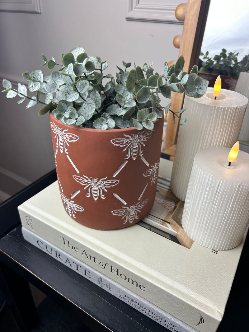 Chunky white rustic finish glaze vase