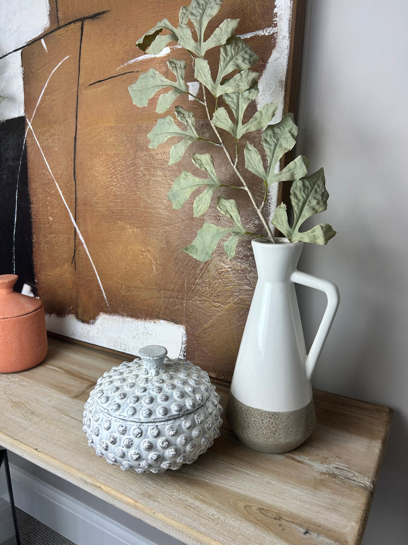 Black terracotta round vase