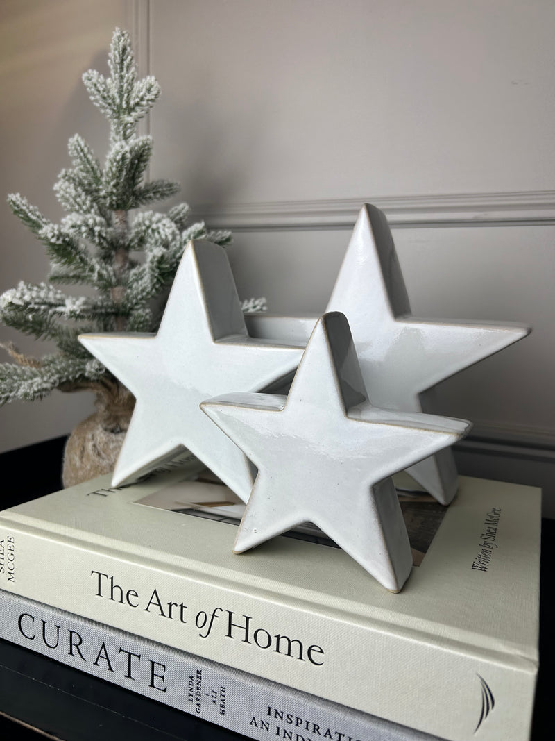 Off white ceramic chunky star 3 sizes