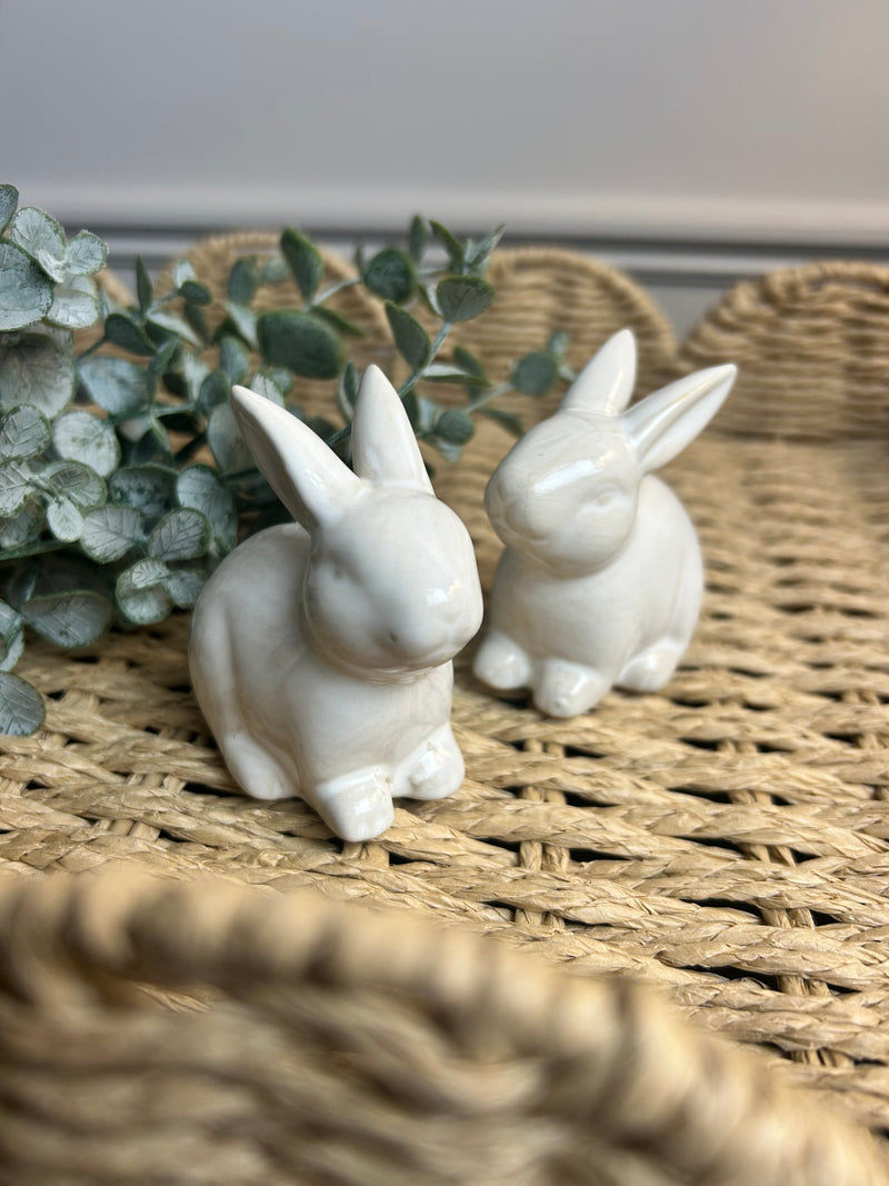 Cute Ceramic White Bunny Rabbit 6cm Easter