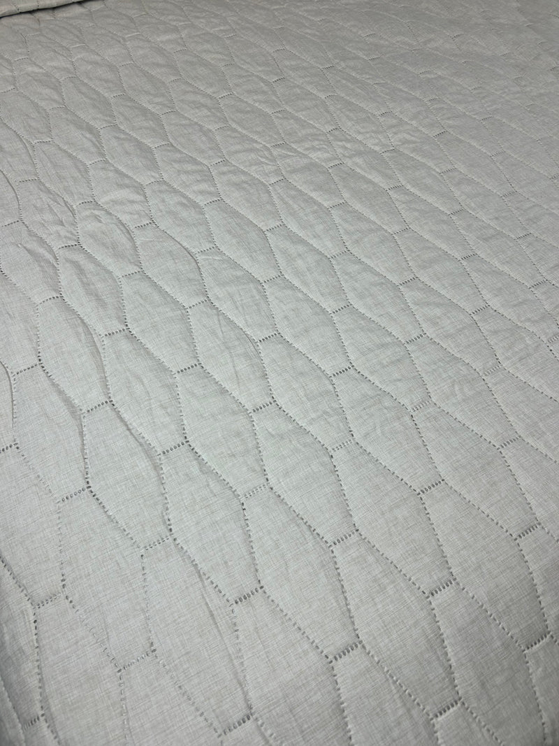 Linen look natural bedspread quilt 200x230cm