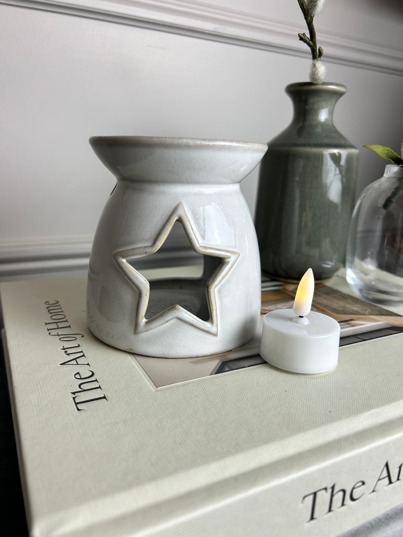 Ceramic two tone star oil wax burner