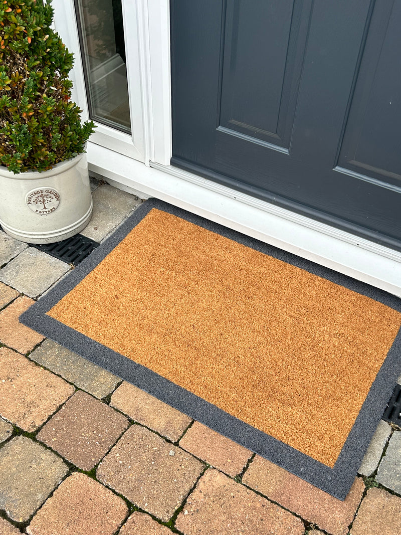 Half moon door mat rug coir 75cm by 45cm