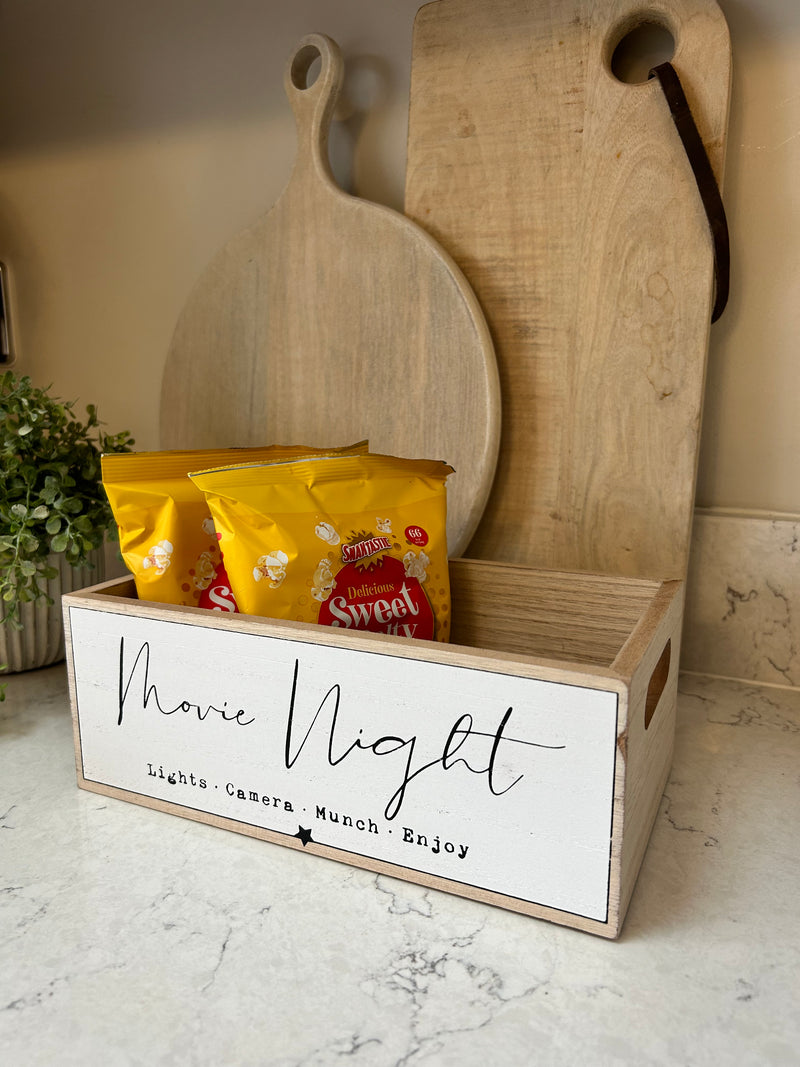 Movie night snack box crate