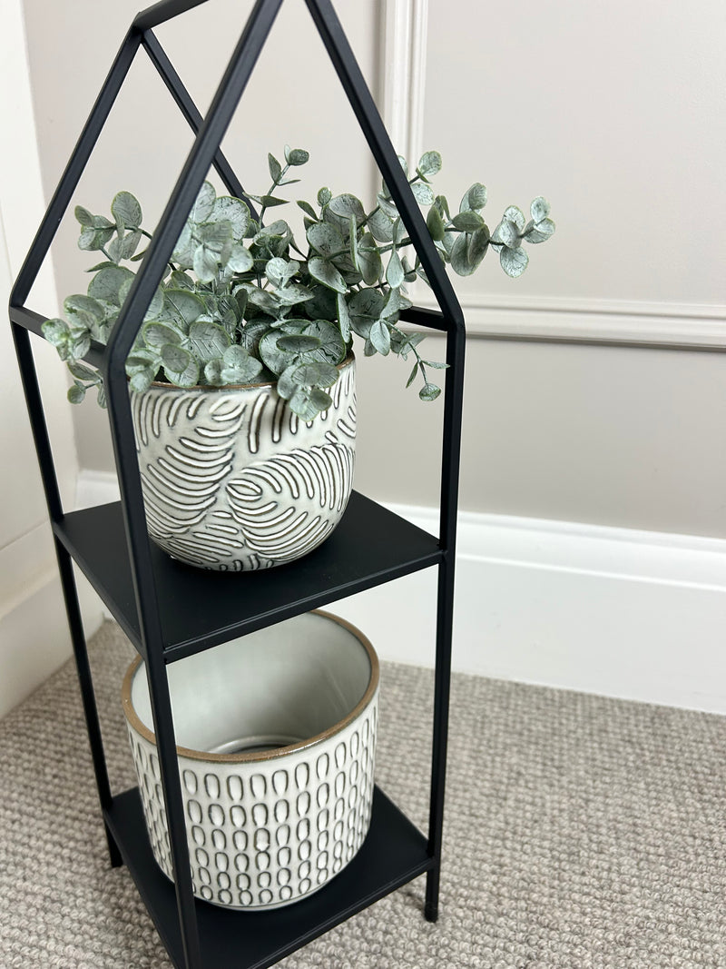 Black metal plant stand 50cm