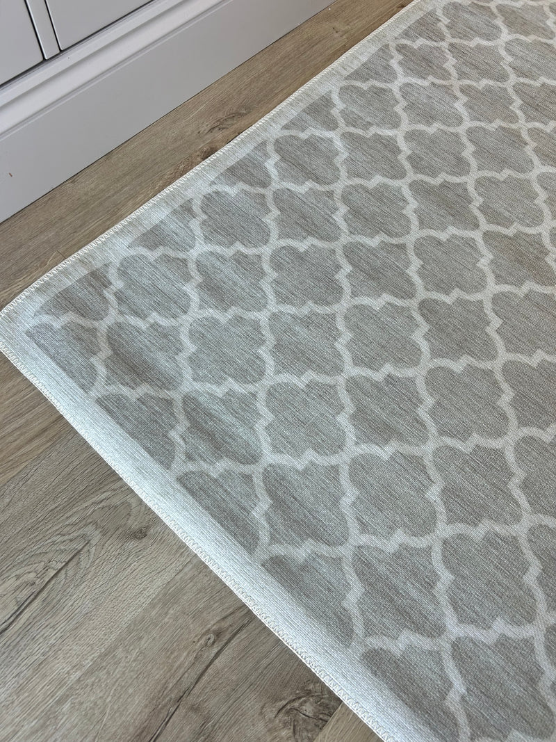 Natural Neutral Patterned Washable Runner rug mat 2 sizes