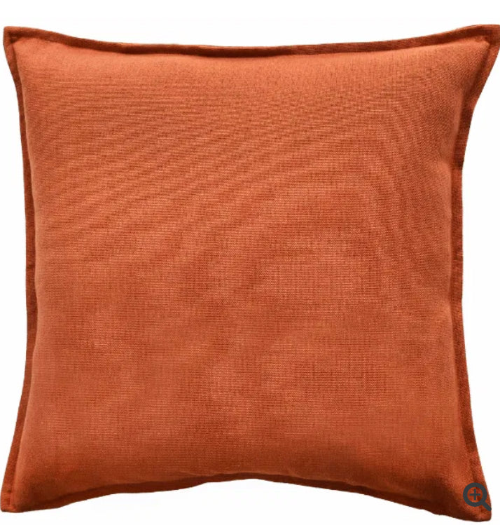 Burnt Orange Linen Mix Feather Filled luxe cushion 45cm