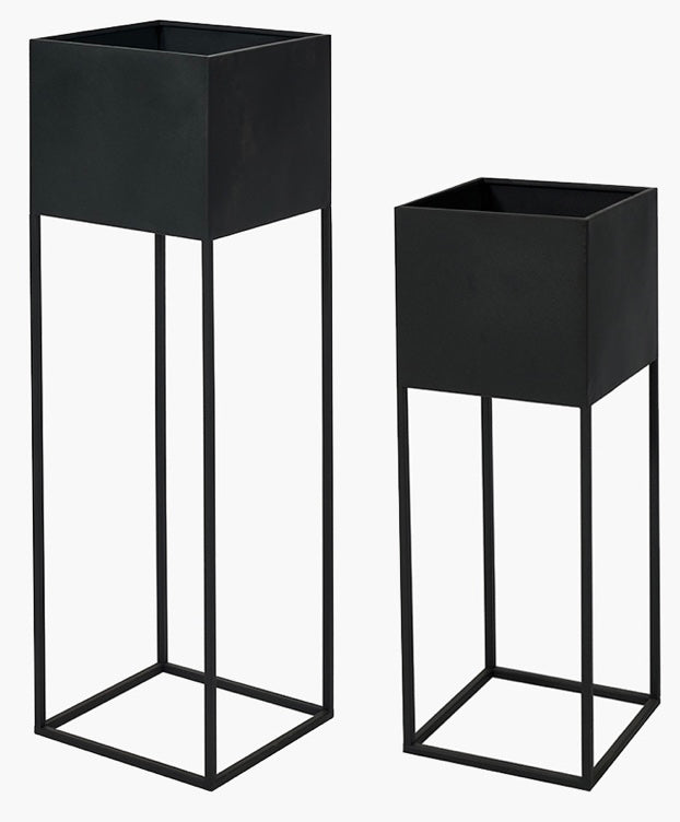 Graphite black Square Metal Planters 2 sizes