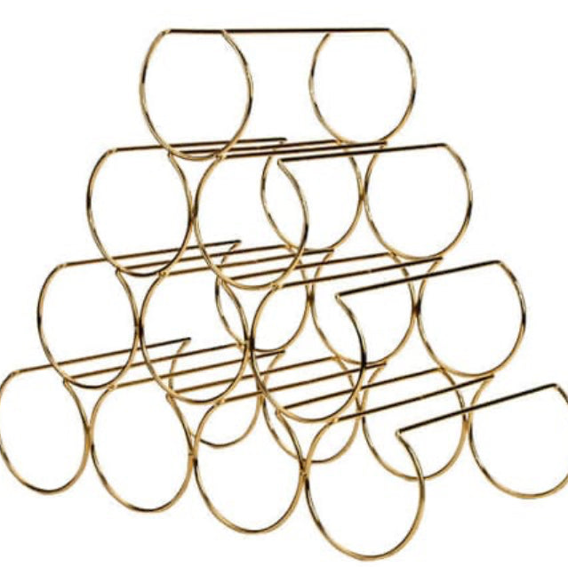 10 Bottle Gold Wire Wine Rack