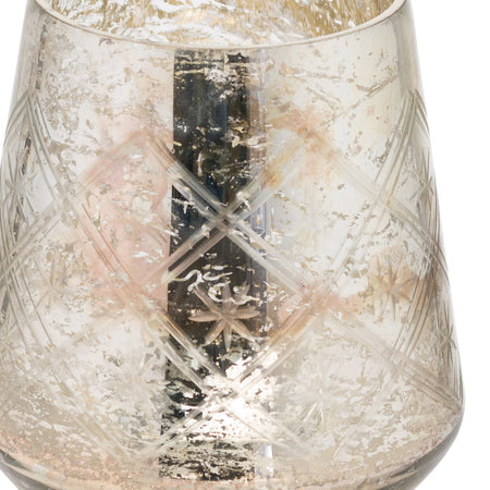 Mottled edged glass candle holder vase