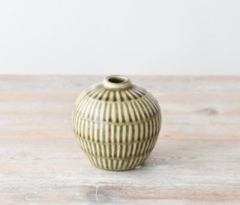 Taupe/Green textured vases 3 sizes