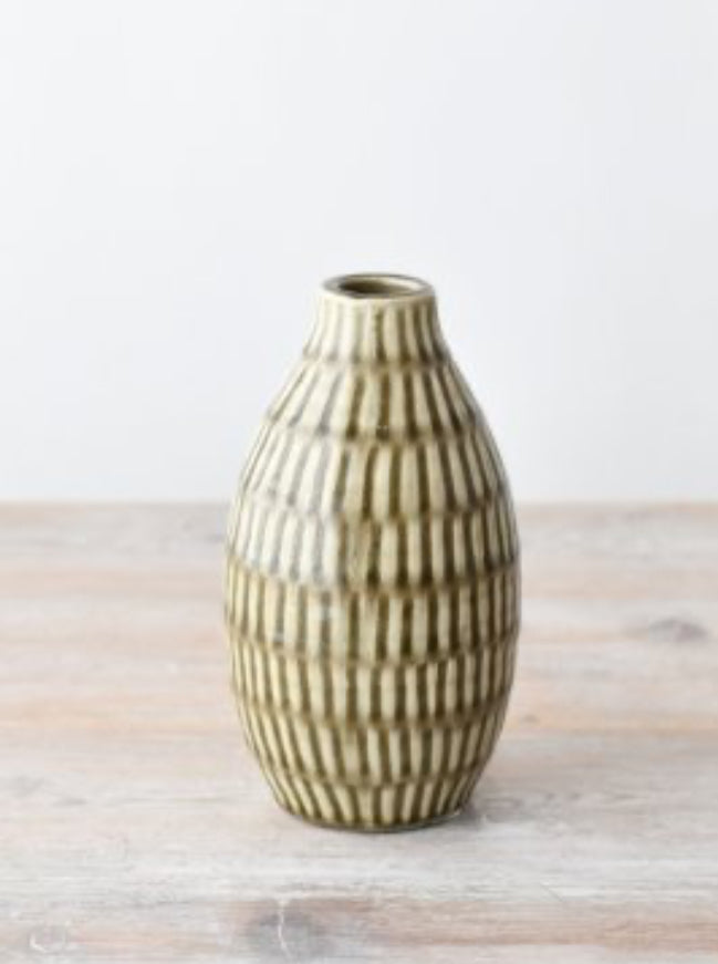 Taupe/Green textured vases 3 sizes