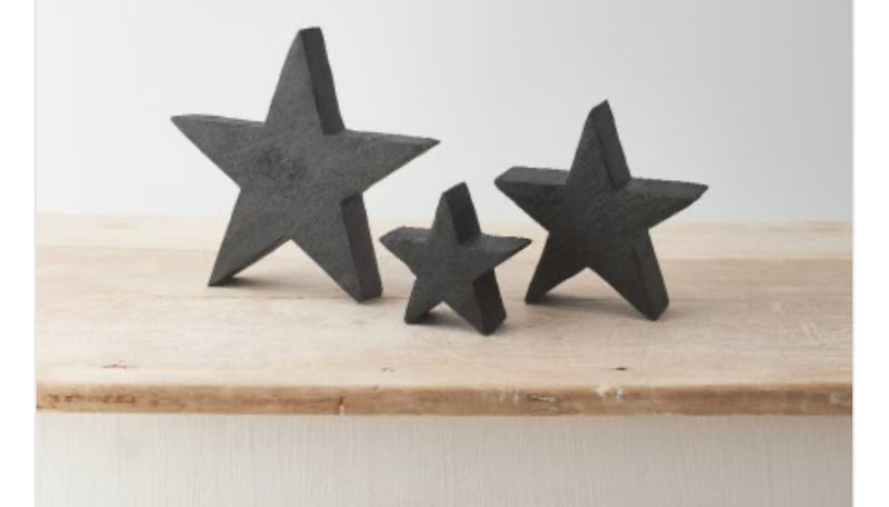 Wooden black rustic standing star 3 sizes