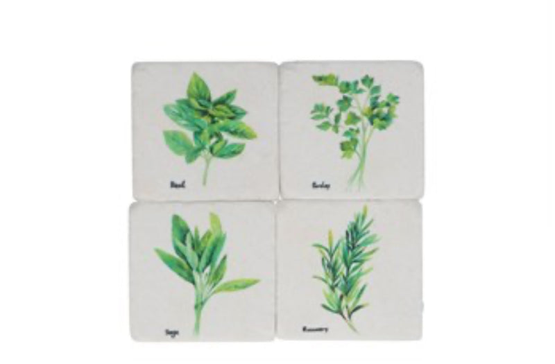 Set of 4 herb coasters