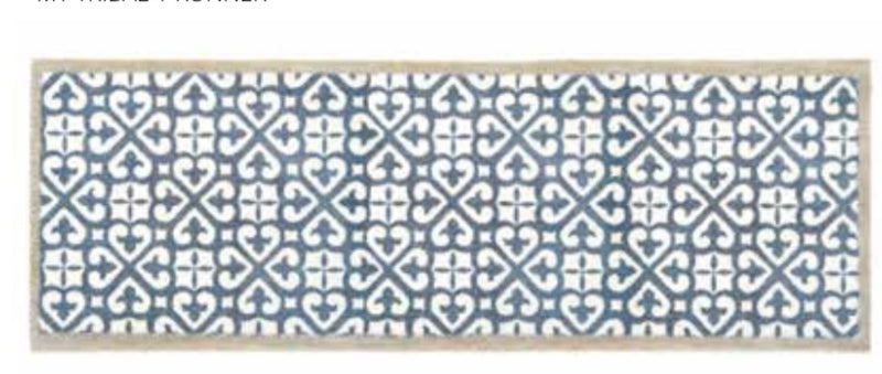 Harlequin Grey Taupe Tile Patterned Washable Door Mat & Runner rug