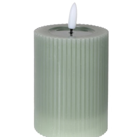 Sage Green LED pillar candle 2 sizes