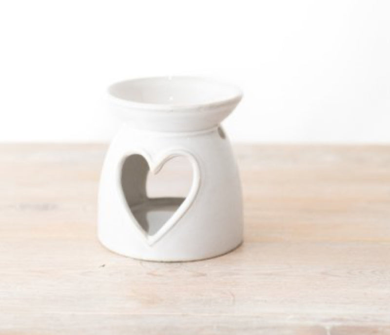 Ceramic two tone heart oil wax burner