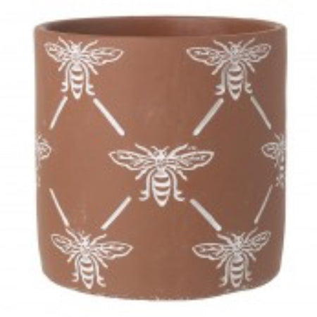 Large terracotta bee design plant pot