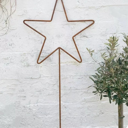 Small metal star garden stake