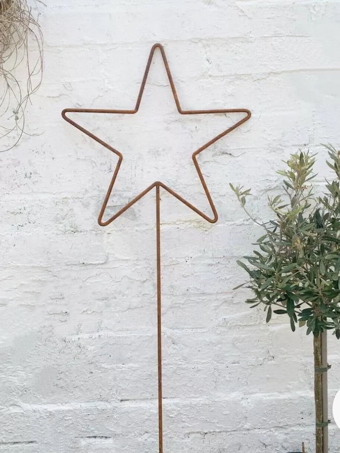 Small metal star garden stake