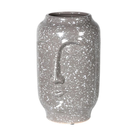 Grey speckled face ceramic vase