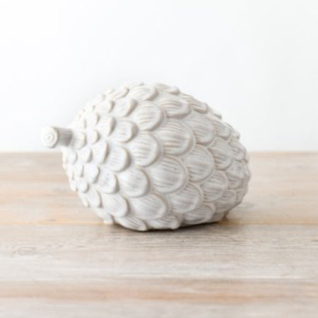 White ceramic pine cone 2 sizes