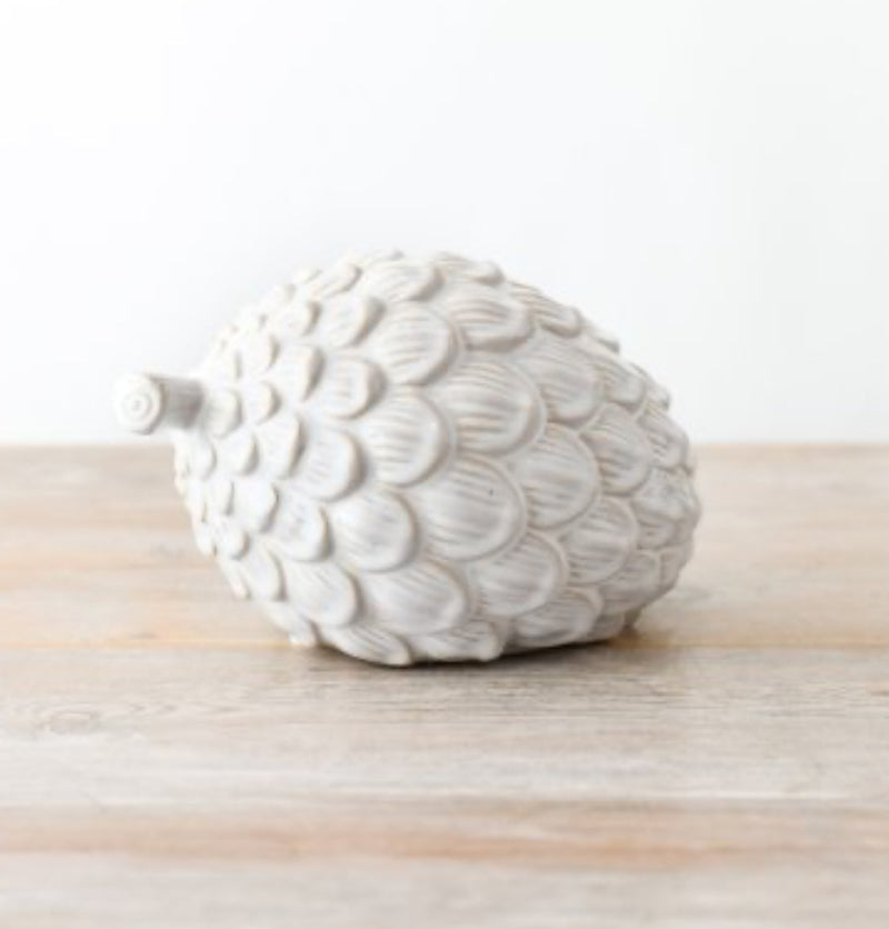 White ceramic pine cone 2 sizes