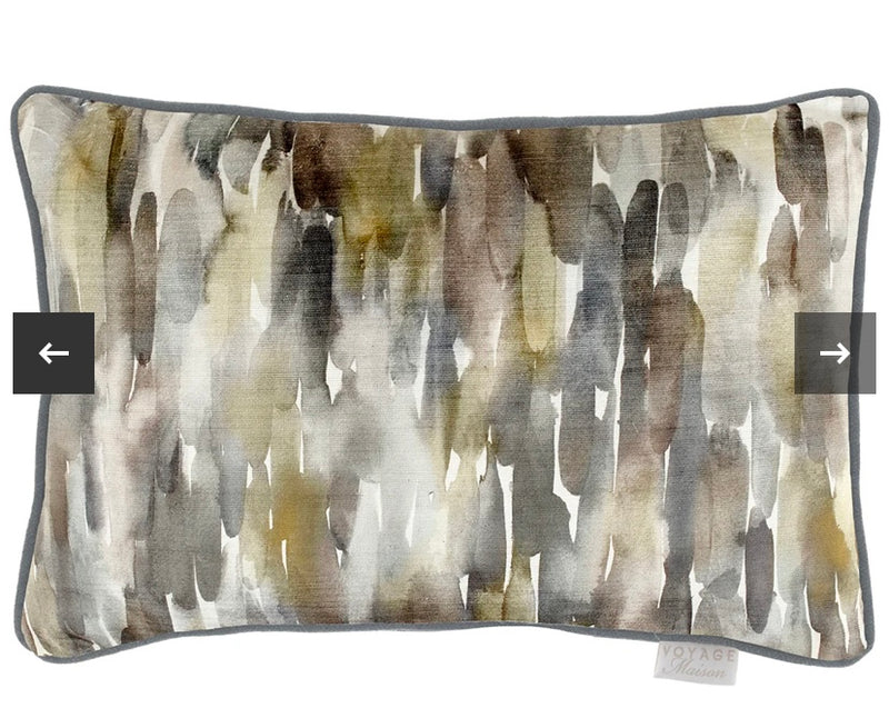 Azima Neutral Voyage Brushstroke Rectangular Feather Cushion 40x60cm