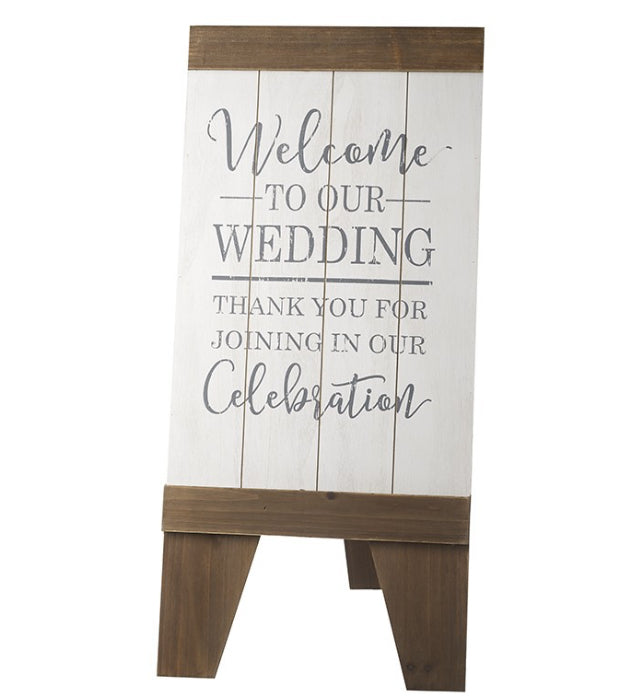 Standing Wooden A Frame ‘Welcome to our Wedding’ sign