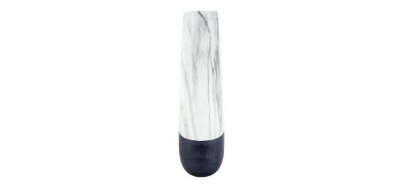 Marble and black textured tall vase 38cm