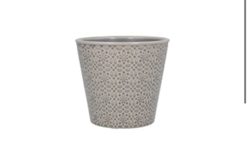 Grey taupe mosaic plant pot