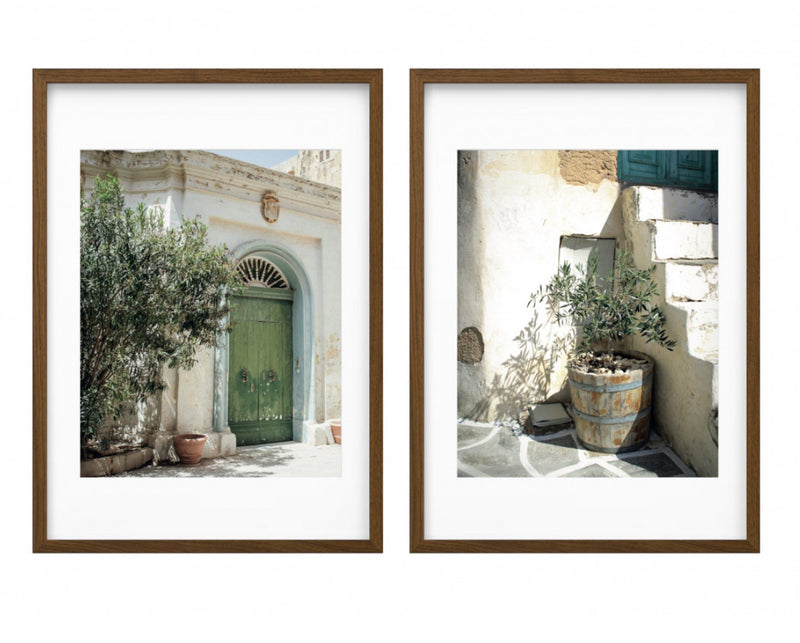 Set of two olive tree Tuscan framed prints 30x40