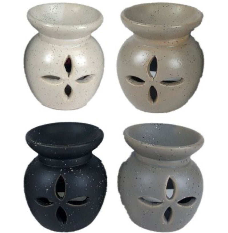 Stone look cut out oil wax burners 4 colours