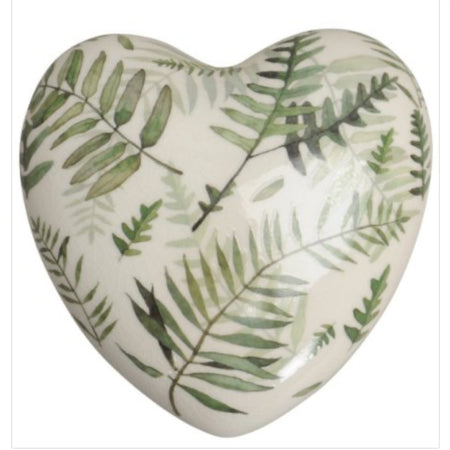 Decorative fern ceramic heart