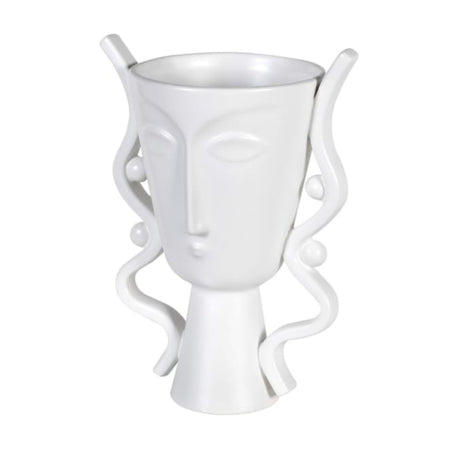 Ceramic white face urn vase