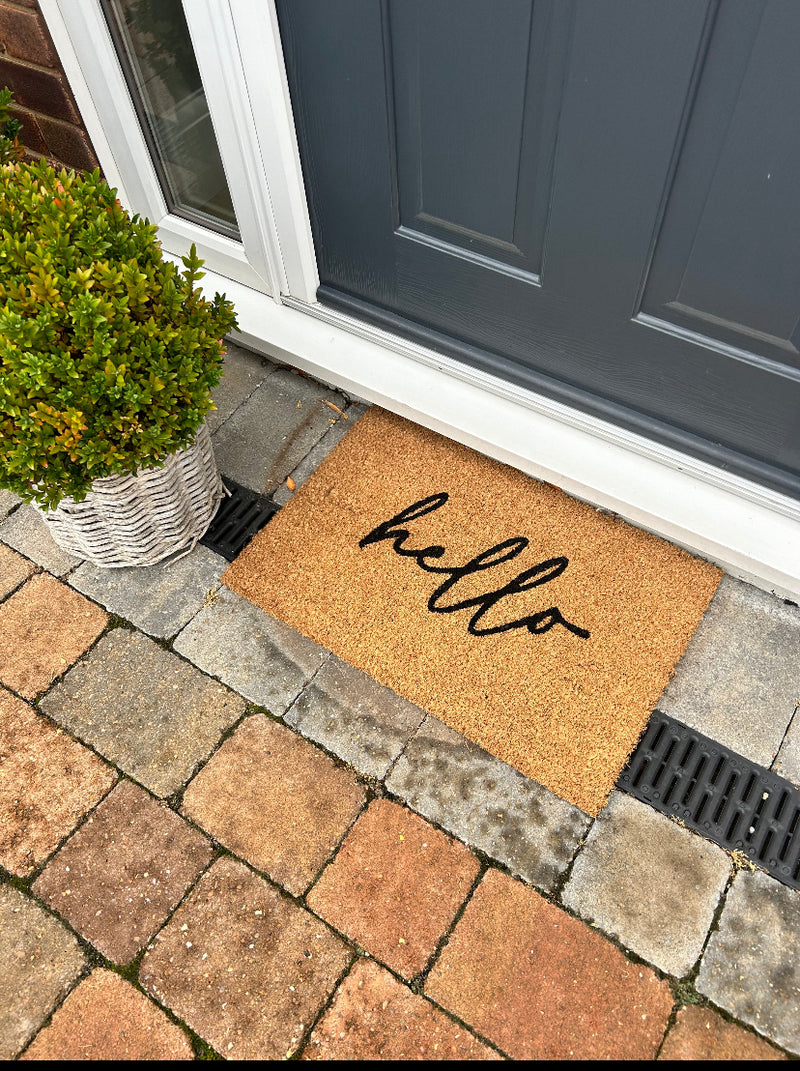 Store seconds Hello Coir door mat