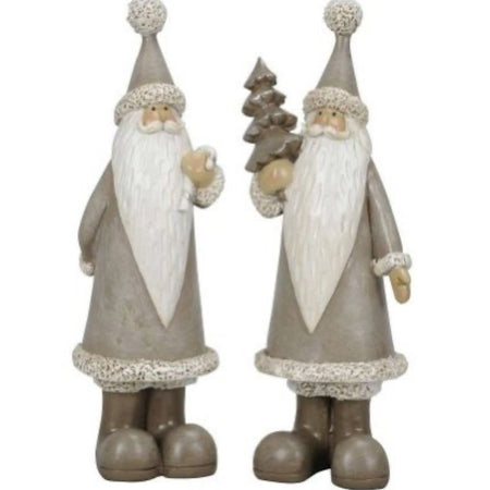 Large grey Santa ornament 2 styles 22cm