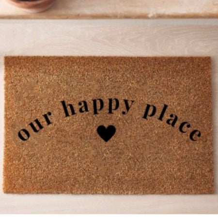 Our Happy Place Coir Door Mat rug 60x40cm