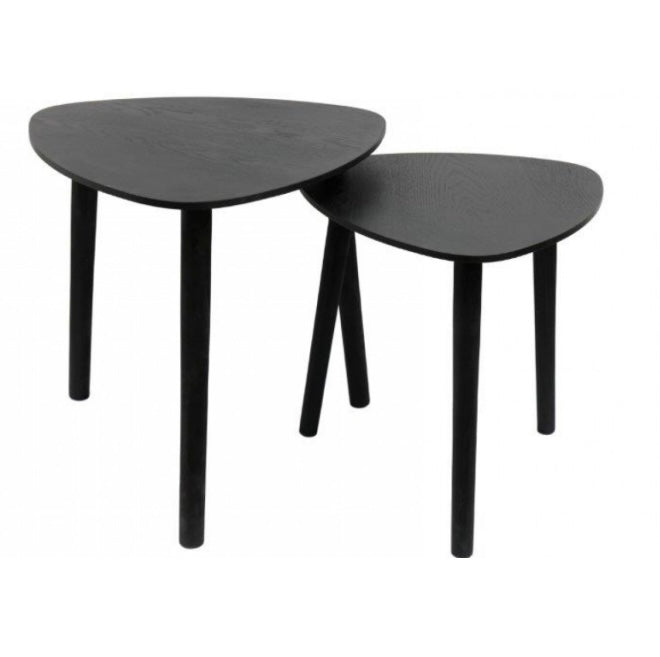 Black shaped Tripod Side Tables, 2 Sizes